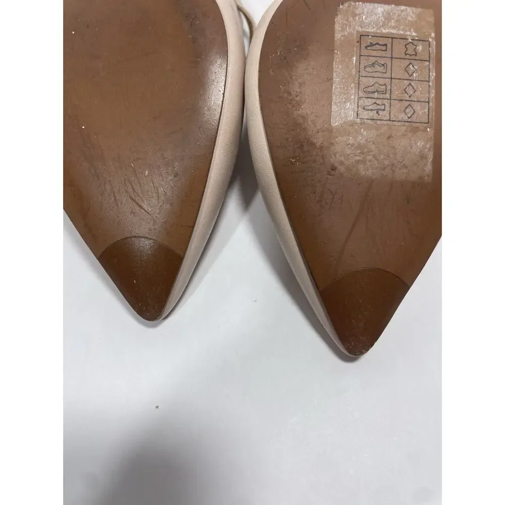 Michael Kors Women’s Leather Pointed Toe Pump Heels Buckle Straps Blush Beige 9M